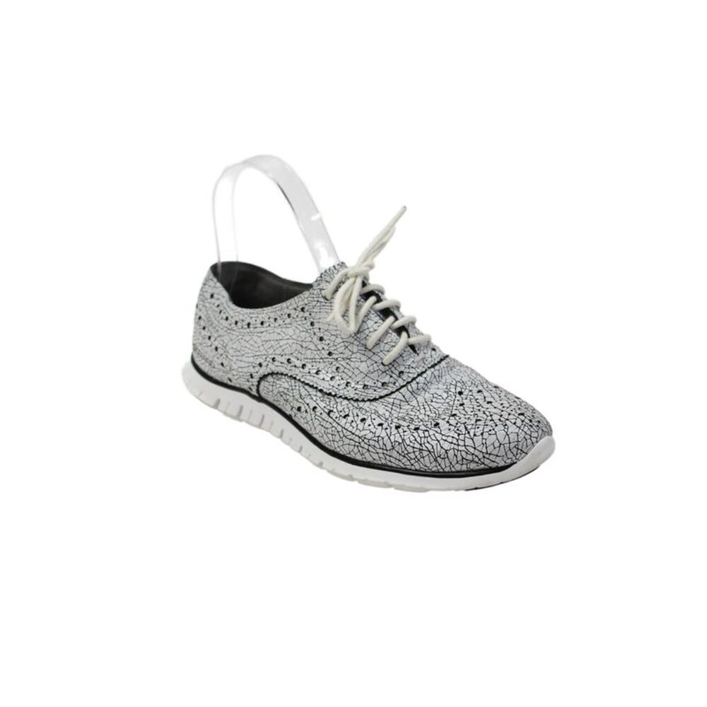 Cole Haan Grand.OS Womens Printed Brogue Oxford Sneakers Shoes Gray Size 6.5B